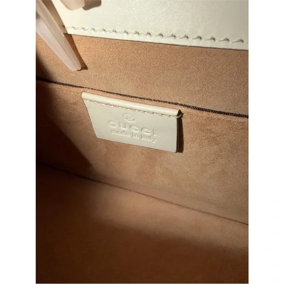 Gucci Sylvie Top Handle Bag - White Leather-Rare Gucci!-Comps are $1,700+ - Picture 10 of 15